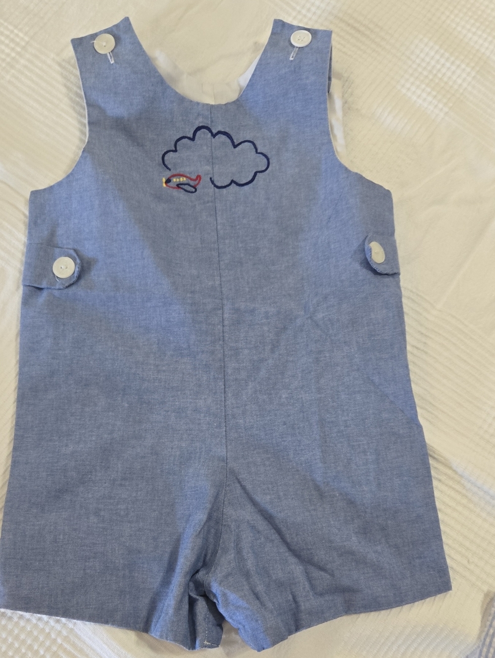 Rags Land Boy Shortall With Airplane Embroidery Sz4